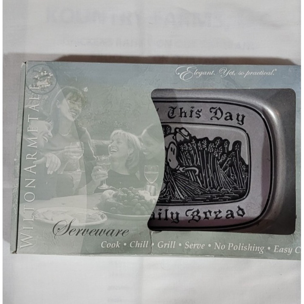 Wilton Armetale RWP Pewter Bread Platter Give Us This Daily Bread NIB